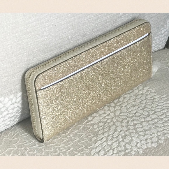 ✨KATE SPADE✨HOST PICK! Gold Glitter Wallet NEW - Picture 9 of 13